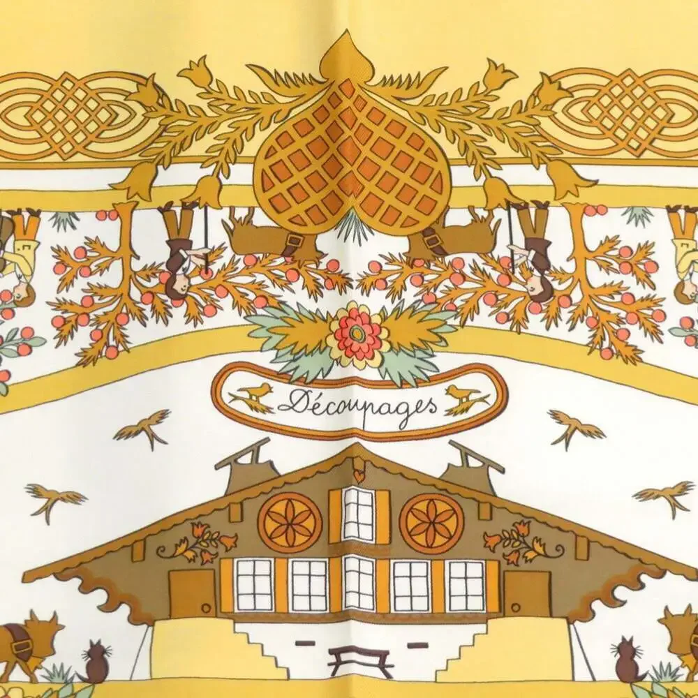 HERMES Black Silk Scarf